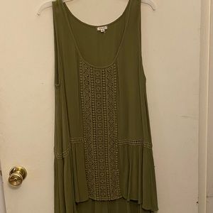 Khaki green sleeveless Tunic